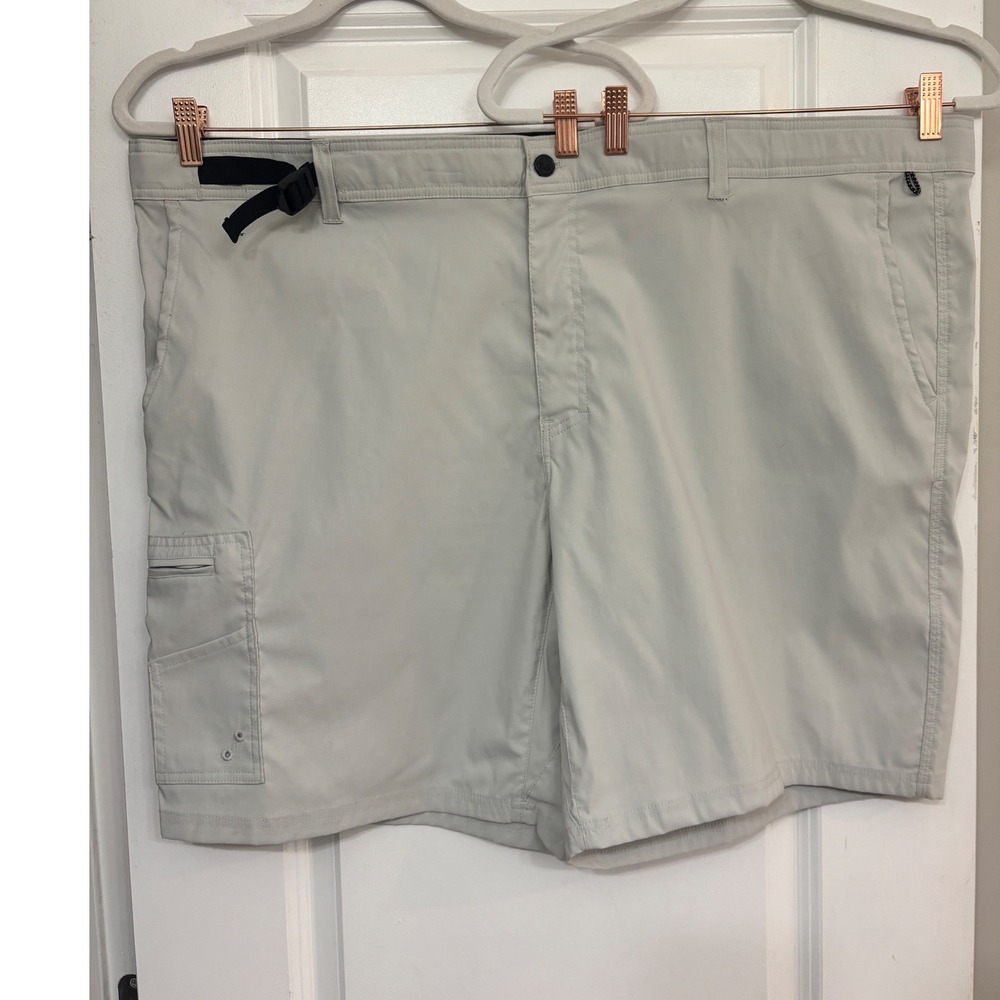 Realtree Fishing Mens 3XL Gray Technical Cargo Performance Shorts Stretch 48/50